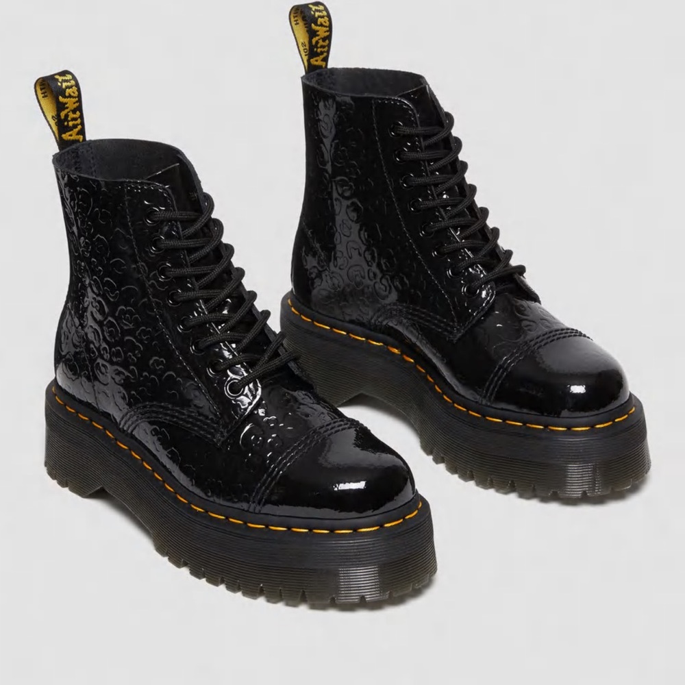 Dr. Martens Sinclair zip up boot BLACK PATENT LAMPER LEOPARD EMBOSS26866001